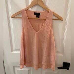 Donna Karan Peach V-Neck Tank Top